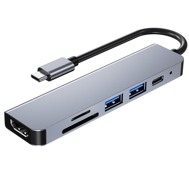 6in1 USB C Hub With HD Output USB Multi-Port Adapter Docking Station for Laptop Macbook Laptop Tablet Phone