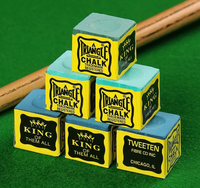 Gesso Triangolare per Stecca da Biliardo, Confezione Master da 144 Pezzi per Sale da Biliardo, Bar e Club di Snooker, Formula Oleosa Blu, Polvere Fine, Facile Applicazione