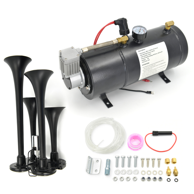 High Quality Universal 12V 120PSI 3L Automotive air Compressor and Improved Horn