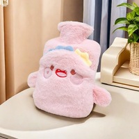 Couverture en peluche douce et mignonne de dessin animé, sac à eau chaude réutilisable, bouteille, conception animale, grenouille Capybara, coussin chauffant pour poupée, chauffe-mains