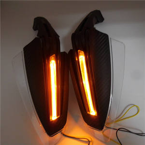 Motorcycles Auxiliary <b>Lights</b> Motorcycle <b>LED</b> Windshield Handguards Dual Color Yellow/<b>Blue</b> <b>Light</b> Windshield Handguard Cover - Product Image 6
