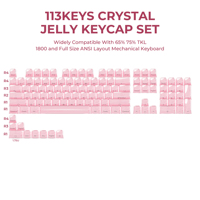 XVX Keycaps Jelly Side-Printed Pink OEM Profile Gaming 113-Key PBT Mechanical Custom English Japanese Korean Mechanical Keyboard