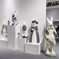 Sculpture de lapin en fibre de verre élégante de grande taille de style moderne Décoration de Pâques pour la statue de lapin Cadeau de fête des enfants