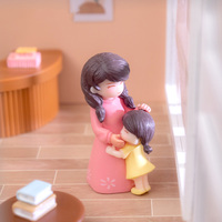 Figurines de personnages mère-fille en plastique pour loisirs créatifs, ornements pour décoration de voiture, de gâteaux et autres créations DIY