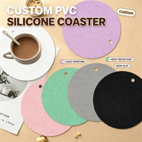 Sous-verre personnalisé en PVC et silicone, texture nid d'abeille, résistant à la chaleur, antidérapant, pour table, vente en gros