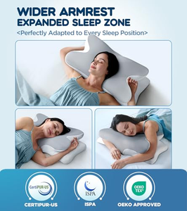 Almohada Ergonómica Cervical de Espuma Viscoelástica con Forma de Ola para Aliviar el Dolor de Hombro, con Funda Extraíble y Transpirable de Seda Helada - Product Image 5