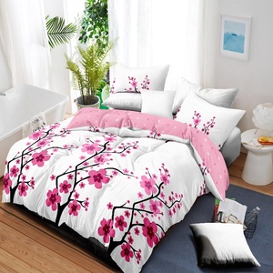 Phong Cách Mỹ 9-Mảnh Vua Kích Thước Bộ Đồ Giường Thiết Lập Hoa Mô Hình Nhà Dệt May Bao Gồm Phù Hợp Với Rèm Cửa & Trải Giường Khăn Trải Giường - Product Image 3