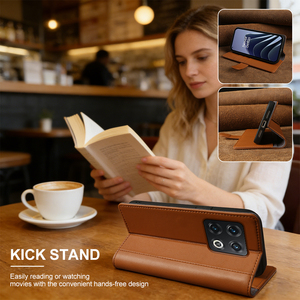 Étui portefeuille à rabat en cuir véritable, avec fente pour cartes, support, protection antichoc pour <span class=keywords><strong>OnePlus</strong></span> 10 11 12 13T 15 Ace <span class=keywords><strong>Nord</strong></span> - Product Image 3