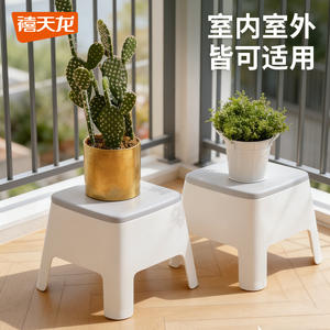 Taburete bajo grueso de 26 cm, de plástico antideslizante, apilable, para el hogar y para niños - Product Image 4