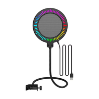 Microfono Dinamico Professionale RGB Cablato con Copertura in Spugna Antivento e Antirumore con Luci LED per Karaoke dal Vivo