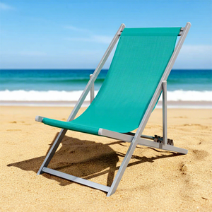 Silla Plegable Reclinable de Diseño Moderno Leisure Texslin con Respaldo Ajustable, Silla de Metal para Exteriores, Playa, Piscina, Hotel - Product Image 1