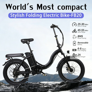 Vietnam Factory Electric Folding Bike <b>20</b> Inch Fat <b>Tire</b> 250W Brushless Motor Lithium Battery Disc Brakes Steel Frame Mini 7-Speed - Product Image 5