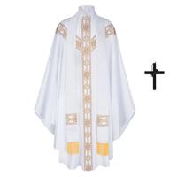 Robe longue à col rond de haute qualité pour prêtre catholique, costume formel d'église, tenue liturgique pour chœur, robe religieuse, costume de cosplay