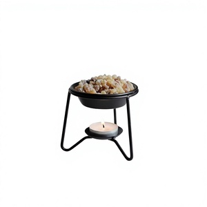 Aroma <b>Oil</b> Religious Incense <b>Burner</b> Black Powder Coated Round Iron Incense <b>Burner</b> <b>Oil</b> Meditation Religious Incense Holder Home - Product Image 1