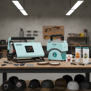 Máquina de prensado térmico Vevor 2 en 1 para gorras y tazas, eléctrica, semiautomática, tipo placa plana, 110 V, uso comercial - Product Image 2