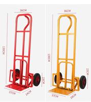 Chariot à main pliable en acier inoxydable de fabrication OEM avec roues en caoutchouc massif et poignée de protection pour le stockage en entrepôt et les outils