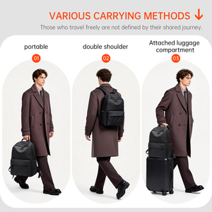 Großhandel Carry-on Laptop-Rucksack für Herren 17,3 Zoll Business-Reise Nylon Wasserabweisende Gepäcktasche mit Riemen Kundenspezifisches OEM - Product Image 4
