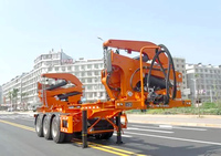 Semi-remorque porte-conteneurs à trois essieux, pliable à l'arrière, en acier, 60T, Chine, 12 R22.5, Nouveauté, Vente Flash