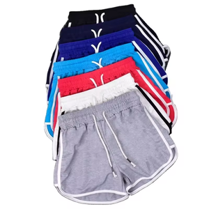 Ropa Deportiva Casual para Yoga y Fitness, Transpirable, con Logotipo Bordado Personalizado, Shorts de Gimnasio de Algodón Sólido para Mujer, 2 Piezas - Product Image 1