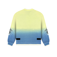 T-shirt à manches longues dégradé personnalisé pour homme, style vintage streetwear cyber Y2K gothique, imprimé graphique, coupe oversize, bretelles ombrées, 100% coton
