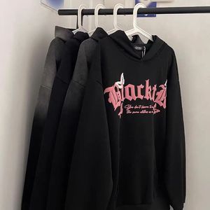 <span class=keywords><strong>Felpa</strong></span> con Cappuccio 420g, 65% Cotone e 35% Poliestere, Nero Lavato e Stampa Farfalla, Calda e Comoda Vestibilità Ampia, per Uso Quotidiano - Product Image 3