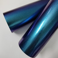 Film de changement de couleur de carrosserie de voiture, violet charmant, bleu intérieur, protection anti-rayures, modèle ZML001, découpe électro-optique