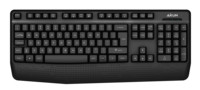 Clavier à membrane sans fil AIKUN 2.4G pleine taille pour bureau et domicile - Interrupteurs en caoutchouc - Touches multimédia - Emplacement pour clé USB - 2 piles AAA