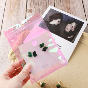 Holographic dây kéo Mùi Túi bằng chứng Holographic <span class=keywords><strong>resealable</strong></span> Túi ánh kim Holographic Zip khóa túi cho đồ trang sức - Product Image 4