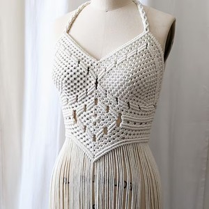 2025 Boho Macrame Beach Dress Handmade <strong>Cover</strong> <strong>up</strong> Bachelorette Burningman Outfit Party Beachwear Shoulder <strong>Wedding</strong> Macrame Dress - Product Image 4