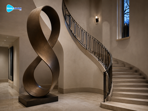 Scultura Moderna Personalizzata di Grandi Dimensioni in Acciaio Inossidabile con Tecnica di Fusione, Finitura a Specchio, <span class=keywords><strong>Arte</strong></span> Astratta da Collezione - Product Image 4