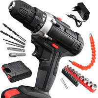 Juego de Mini Taladro Inalámbrico Portátil de Alta Calidad, Taladros de Impacto Inalámbricos con Kits de Destornilladores Eléctricos Recargables para el Hogar
