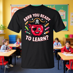 ¿Estás listo? Camiseta divertida de la escuela Pirata Apple - Product Image 3