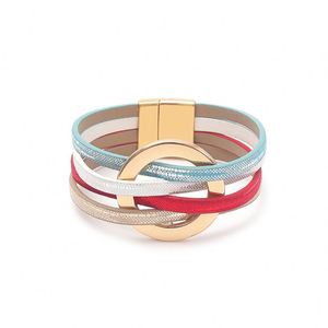 Nautical <b>Leather</b> <b>Bracelet</b> Professional Influencer Choice Item Antique Steel Holiday Gift for Women Two-tone Finish - Product Image 3