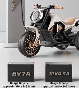 <span class=keywords><strong>Moto</strong></span> électrique à 3 roues pour enfants, jouet à conduire 6V7AH à double moteur, cruiser vintage avec musique Bluetooth pour les tout-petits - Product Image 6