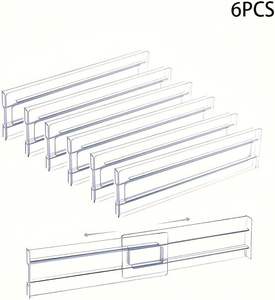 Séparateurs de tiroir ajustables en plastique transparent pour épices, couverts, ustensiles de cuisine, diviseurs extensibles pour tiroir de bureau, ustensiles, sous-vêtements - Product Image 2