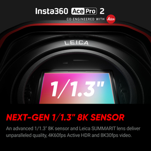 Cámara de Acción <span class=keywords><strong>Insta360</strong></span> Ace Pro 2 - 8K Resistente al Agua Co-Diseñada con <span class=keywords><strong>Leica</strong></span>, Sensor de 1/1.3", Chip Doble de IA, Rendimiento Líder en Baja Luz - Product Image 2