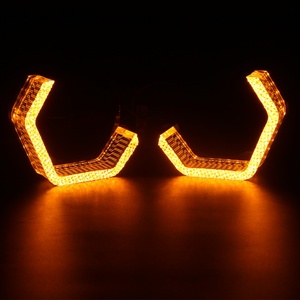 SANVI New Model RGB LED Angel Eyes Projector Lens White Yellow & Colorful Ring Light Shrouds 12V Car Accessories - Product Image 1