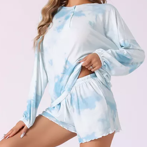 Set Loungewear da Donna con Pantaloncini a Vita Elastica e Coulisse, Pigiama Morbido e Traspirante per Casa, Relax e Notte - Product Image 4