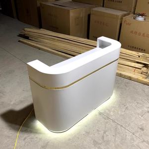 Caisse enregistreuse moderne en marbre et métal, comptoir de réception pour salon de beauté, couleur personnalisée, comptoir d'accueil - Product Image 3