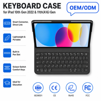 Funda con Teclado para iPad 10.ª y 11.ª Generación (2022), para Educación Escolar, Ligera, Tipo Folio, con Conector Directo, Nueva