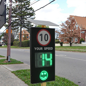 Sensor de Velocidad Doppler Solar Inteligente SHENGHAO para Seguridad Vial, Señalización de Velocidad con 18 LED, Película Reflectante de Cuarto Grado, PVC - Product Image 3