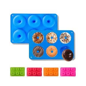 Bakeware 6 Lubang Cetakan Fondant Donat Loyang Kue DIY Nampan Donat Mini Cetakan Kue Silikon