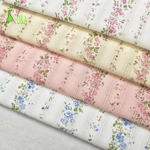<span class=keywords><strong>Tela</strong></span> Tejida de Algodón Peinado 100% Orgánico Ecológico OEM, 100 g/m², Estampado Floral, Rayas, Jacquard, Lavado, Suave, <span class=keywords><strong>Patchwork</strong></span>, para Niñas - Product Image 1