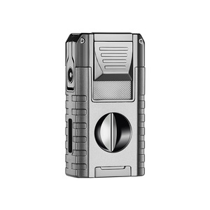 Luxury Triple Jet Cigar Lighter Windproof Alloy Body With Transparent Gas Window For Cigar Enthusiasts - Product Image 1