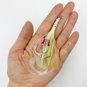 WEIHE-Appâts de pêche en eau salée, 2 crochets, plumes lumineuses - Product Image 1