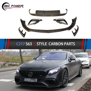 Kit de difusor de labios delanteros y traseros, piezas de coche de carbono de material de fibra de carbono, estilo KO, Clase <span class=keywords><strong>S</strong></span>, C217, <span class=keywords><strong>2022</strong></span> <span class=keywords><strong>S</strong></span> - Product Image 2