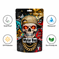 Sacs Mylar en gros 3.5g 7g 14g 28g découpés sur mesure, anti-odeur, avec fermeture éclair, pour bonbons, herbes, fleurs, biscuits, emballage alimentaire