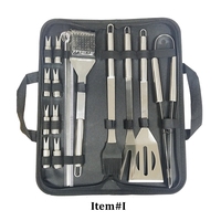 Ensemble d'accessoires professionnels pour barbecue, 18 pièces, pour la cuisine en plein air, Camping, fourchette, pince et brosse de nettoyage, en acier inoxydable