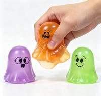 Jouet anti-stress souple et moelleux en forme de fantôme d'Halloween qui brille dans le noir, à rebond lent, en maltose, boîte surprise, cadeau de fête