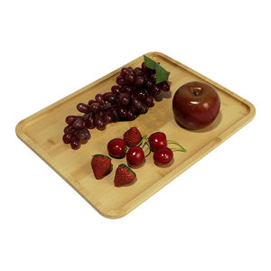 Bandeja de servicio de bambú FSC Café rectangular minimalista natural, té, comida, bebidas, almacenamiento, decoración <span class=keywords><strong>para</strong></span> el hogar, cocina, baño - Product Image 1